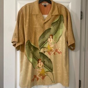 GORGEOUS VINTAGE TOMMY BAHAMA MENS MEDIUM SILK TROPICAL BEACH SHIRT